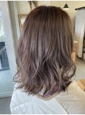 ミルクティーベージュ×切りっぱミディアム