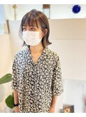 大人かわいい切りっぱなしボブ