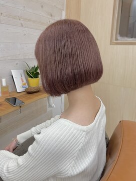 ティエル(TieLu) ミニボブ×ケアブリーチ×ペールローズ