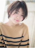 mod's姪浜/グレーベージュ小顔矯正立体カットひし形ショートh