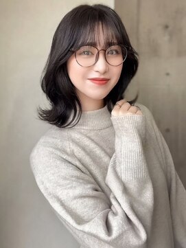 スターズ 川越店(STARS) シースルーバング　くびれヘア　外ハネ　透明感　グレージュ