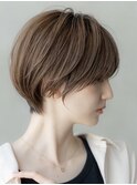 大人かわいい前髪セシルカットココアブラウンフリンジウェーブ