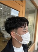 韓国マッシュセンターパートカルマパーマニュアンスパーマウルフ