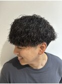 ツイストスパイラルマッシュショートツーブロックメンズ