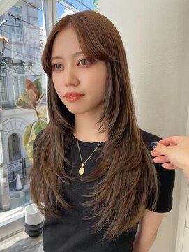 ジーナ(XENA) 顔まわりレイヤー×ハニーブラウン(渋谷)