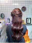 ハーフアップ ハーフアレンジ くるみちゃんヘア ヘアセット