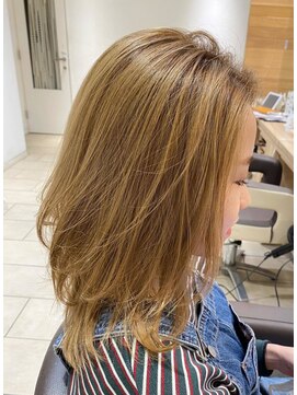 ベージュ/アッシュ/ブリーチ/ダブルカラ