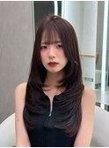 □大人ガーリー/ミディアムレイヤー/ダークアッシュ