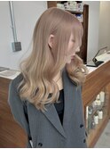 ミルクティーベージュ/ダブルカラー/ブリーチ1回/大阪梅田