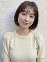 カバーヘア ブリス 上尾西口店(COVER HAIR bliss)&nbsp;シースルー前髪オリーブグレージュレイヤーボブA13上尾20代30代