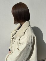 ロックス バイ マグ 松本(rocks BY MAG)&nbsp;ブリーチなし大人可愛いマロンブラウン似合わせ耳かけボブ