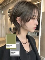 コード 四条河原町駅店(CHORD)&nbsp;ショートウルフ オリーブグレージュ 顔まわりレイヤー