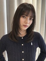 ノラ ギンザ(NORA GINZA) セミロングレイヤーハッシュカット顔周りカットブラウンカラー