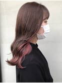 イヤリングカラー ピンクカラー ピンクブラウン 担当中西