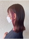 インナーカラー ピンクラベンダー 外ハネボブ