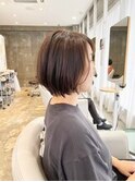 大人ショートヘアイルミナカラーグレーベージュ