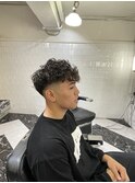 メンズカットマッシュパーマカルマパーマフェードツーブロック