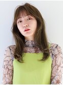 【Gallica】セミロングレイヤーカット/オリーブベージュ/流行