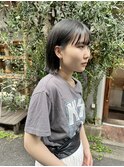 島田/レイヤーボブ ヘルシーカラー グレージュ 外はねボブ