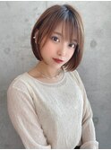 Say.ショートボブレイヤーミルクティーアッシュ韓国ボブミニボブ