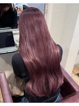 ロング髪質改善カシスレッドカラー