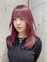 サンク 原宿 表参道(cinq)&nbsp;ミディアムレイヤーカット長めボブハイブリーチハイトーンカラー