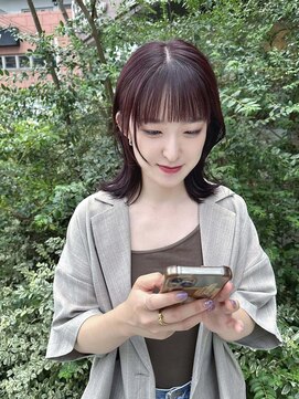 ヘアメイク シュシュ(Hair make chou chou) くびれレイヤーカットミディアムヴァイオレットカラー