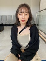 トリッカ シブヤ(TRICCA SHIBUYA)&nbsp;くびれミディアムレイヤー/シースルーバング/暗髪ブラウン