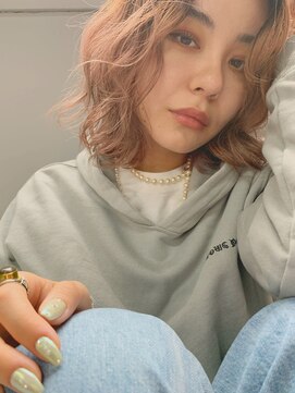 チャプター 問屋町(chapter) ケアブリーチコーラルピンクベージュカラーレイヤーカット韓国