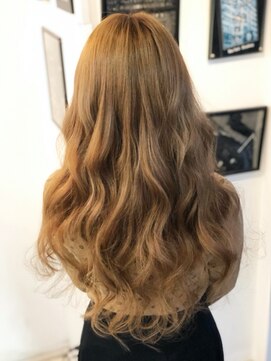 ヴァンクラウド 奈良店(VENT-CLOUD) 大人可愛いゆるふわオレンジべージュラフウェーブ６ｄエクステ