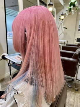 アストラール 大曽根店(astrale) 【キャンディーピンク】×【マリンブルー】インナーカラー