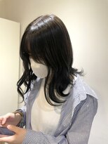 シェノン 西梅田(CHAINON) 前髪/グレーベージュ/レイヤーロング/黒髪/暗髪/ブルーブラック