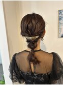20代30代パーティヘアセット編み下ろし玉ねぎヘア