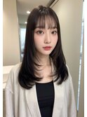 ベージュグレー黒髪レイヤーくびれヘア小顔10代20代30代40代