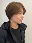 マッシュパーマアッシュブラックメンズライクマッシュショート