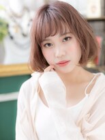 カバーヘア イヴ 戸頭店(COVER HAIR EVE) ★ミルクティーピンクヘアー小顔Aラインボブパーマ20代30代★10