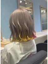 アソビセカンド 原宿(ASOBI 2nd) ダブルカラー/黒髪/ボブルフ/ネビージュ/原宿/前髪/裾カラー