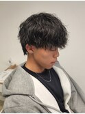 マッシュウルフ波巻きツイストスパイラルパーマ