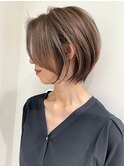 ハイライトバレイヤージュダブルカラーショートカット30代40代