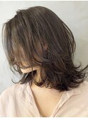 外ハネミディアム /レイヤーボブ /くびれヘア /イルミナカラー