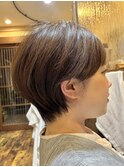 くびれショート/ショートボブ/アッシュブラウン/チョコブラウン