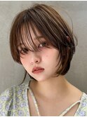 グランマッシュ/細めハイライト/ショート/白髪ぼかし/前髪/大宮