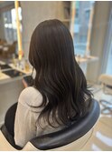 20代30代くすみオリーブグレーカラーレイヤーカットコテ巻き