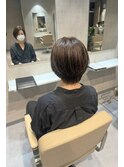 30代40代50代絶壁解消ひし形白髪ぼかし大人ショートボブ