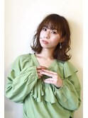 大人可愛い外ハネミディ×シースルーバング【川崎】【京急川崎】