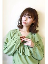 グリーン レーベル 川崎店(Green label)&nbsp;大人可愛い外ハネミディ×シースルーバング