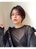 長めの前髪で垢抜けショートボブ
