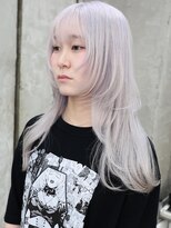 プネル 渋谷(PUNEL)&nbsp;渋谷/ホワイトシルバー/韓国レイヤーロングウルフカット