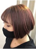 ビビットピンクショートボブ