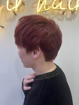 アジールヘア 北千住駅西口店(agir hair) メンズピンクレッドカラー北千住